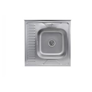 Кухонна мийка з нержавіючої сталі Platinum САТИН 6060 R (0,7/160 мм) №1