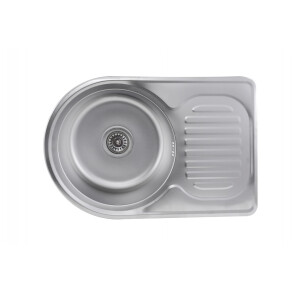 Кухонна мийка з нержавіючої сталі Platinum САТИН 6745 (0,8/180 мм) №1