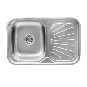 Кухонна мийка з нержавіючої сталі Platinum САТИН 7549 (0,8/180 мм) №1