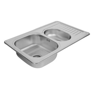 Кухонна мийка з нержавіючої сталі Platinum САТИН 7850D (0,8/180 мм) №2