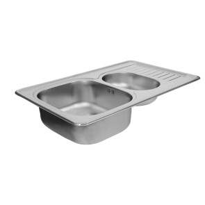 Кухонная мойка из нержавеющей стали Platinum САТИН 7850D (0,8/180 мм) №3