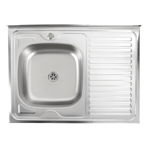 Кухонна мийка з нержавіючої сталі Platinum САТИН 8060 L (0.5/160 мм) №1