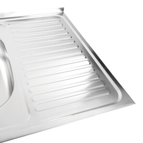 Кухонна мийка з нержавіючої сталі Platinum САТИН 8060 L (0.5/160 мм) №3