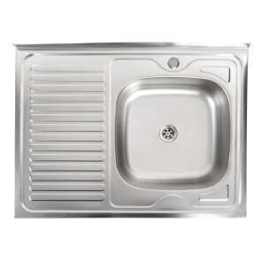 Кухонна мийка з нержавіючої сталі Platinum САТИН 8060 R (0,5/160 мм) №1