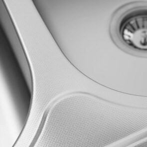 Кухонна мийка з нержавіючої сталі закруглена Platinum ДЕКОР 7848D (0,8/180 MM) №4