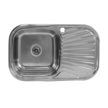 Кухонна мийка з нержавіючої сталі закруглена Platinum ПОЛІРОВКА 7848 (0,8/180 MM)