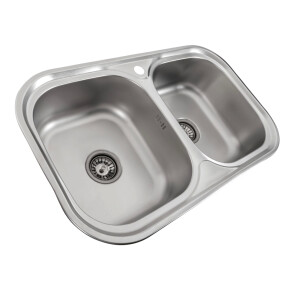 Кухонна мийка з нержавіючої сталі закруглена Platinum САТИН 7848D (0,8/180 MM) №2