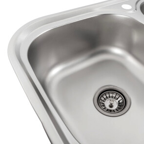 Кухонна мийка з нержавіючої сталі закруглена Platinum САТИН 7848D (0,8/180 MM) №4