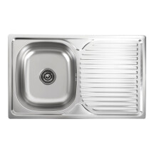 Кухонная мойка из нержавеющей стали прямоугольная Platinum ДЕКОР 7848 (0,8/180 MM)