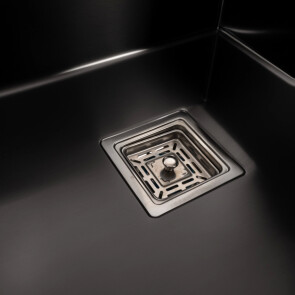 Мойка PVD Platinum Handmade HSBB 500x500x220 черная (квадратный сифон, 3.0/1.0) №5
