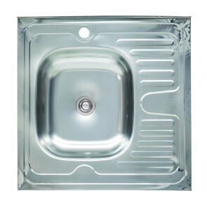 Мийка кухонна з нержавіючої сталі Platinum 6060 L (0,4/120 мм) №1
