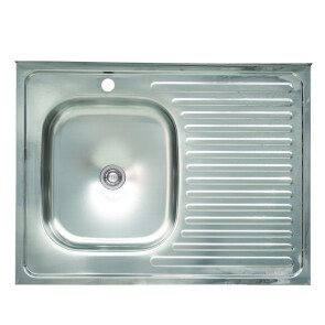Мийка кухонна з нержавіючої сталі Platinum 8060 L (0,4/120 мм) №1