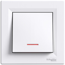Кнопка с подсветкой, Белый Asfora, EPH1600121