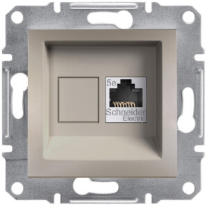 Розетка компьютерная, RJ45, кат.5е, UTP Бронза, Asfora EPH4300169 №1