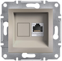 Розетка комп'ютерна, RJ45, кат.5е, STP, Бронза, Asfora EPH5000169