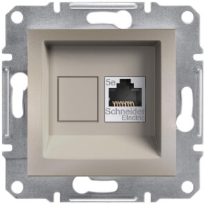 Розетка компьютерная, RJ45, кат.5е, STP Бронза, Asfora EPH5000169 №1