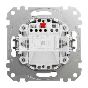 Одноклавішний вимикач 10А-250В, Алюміній матовий, Sedna Design SDD170101 №2