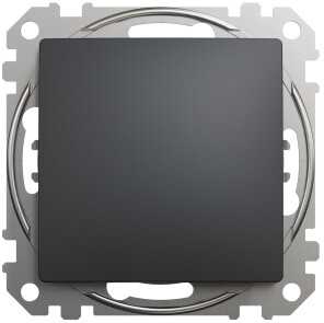 Одноклавішний вимикач 10А-250В, Чорний, Sedna Design SDD114101 №1
