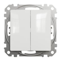 Двухклавишный выключатель 10А-250В, Белый, Sedna Design SDD111105