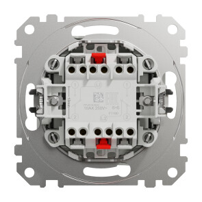 Двохклавішний прохідний перемикач 10А-250В, Білий, Sedna Design SDD111108 №2