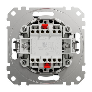 Двухклавишный проходной переключатель 10А-250В, Черный, Sedna Design SDD114108 №3