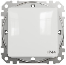 Одноклавишный выключатель IP44, 10А-250В, Белый, Sedna Design SDD211101