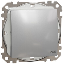 Одноклавишный выключатель IP44, 10А-250В, Алюминий, Sedna Design SDD213101