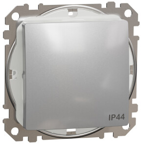 Одноклавишный выключатель IP44, 10А-250В, Алюминий, Sedna Design SDD213101 №1