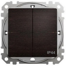 Двохклавішний вимикач IP44, 10А-250В, Венге, Sedna Design SDD281105