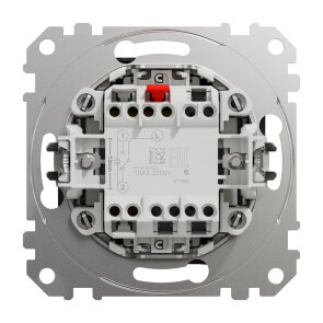 Одноклавишный проходной переключатель c подсветкой, 10А-250В, Черный, Sedna Design SDD114106L №2