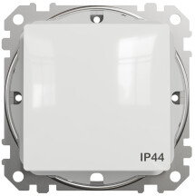 Одноклавишный проходной переключатель IP44, 10А-250В, Белый, Sedna Design SDD211106