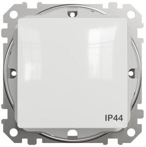 Одноклавишный проходной переключатель IP44, 10А-250В, Белый, Sedna Design SDD211106 №1