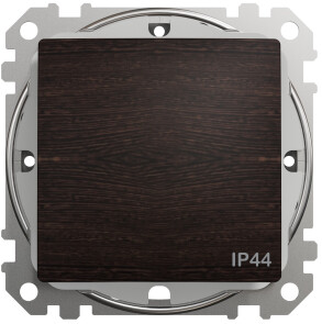 Одноклавішний прохідний перемикач IP44, 10А-250В, Венге, Sedna Design SDD281106 №1