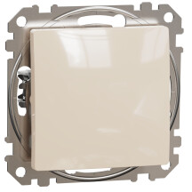 Одноклавішний кнопочний вимикач, Бежевий, Sedna Design SDD112111