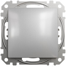 Одноклавишный кнопочный выключатель, Алюминий, Sedna Design SDD113111