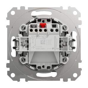 Одноклавишный кнопочный выключатель, Алюминий, Sedna Design SDD113111 №2