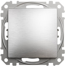 Одноклавишный кнопочный выключатель, Алюминий матовый, Sedna Design SDD170111