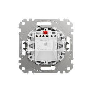 Одноклавішний кнопочний вимикач, Алюміній матовий, Sedna Design SDD170111 №2
