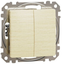 Двухклавишный кнопочный выключатель, Береза, Sedna Design SDD180118