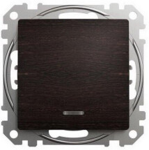Одноклавишный кнопочный выключатель c подсветкой, Венге, Sedna Design SDD181111L