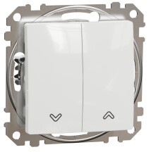Вимикач для жалюзі кнопочний, 10А-250В, Білий, Sedna Design SDD111114