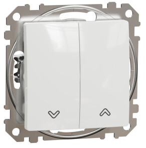 Вимикач для жалюзі кнопочний, 10А-250В, Білий, Sedna Design SDD111114 №1