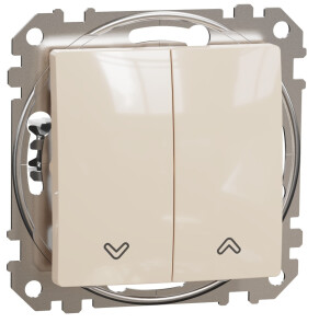 Выключатель для жалюзи кнопочный, 10А-250В, Бежевый, Sedna Design SDD112114 №1