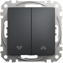Выключатель для жалюзи кнопочный, 10А-250В, Черный, Sedna Design SDD114114
