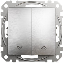 Выключатель для жалюзи кнопочный, 10А-250В, Алюминий матовый, Sedna Design SDD170114