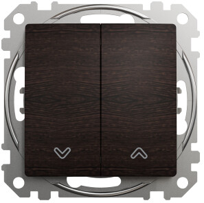 Выключатель для жалюзи кнопочный, 10А-250В, Венге, Sedna Design SDD181114 №1