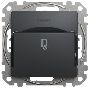 Картковий вимикач 10А-250В, Чорний, Sedna Design SDD114121 №1