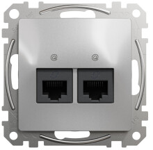 Комп'ютерна розетка подвійна RJ45, кат. 6, неекр. UTP, Алюміній, Sedna Design SDD113462