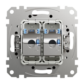 Комп'ютерна розетка подвійна RJ45, кат. 6, экр. STP, Венге, Sedna Design SDD181462S №2