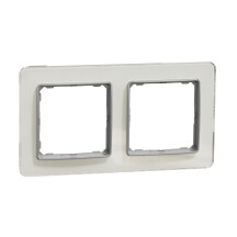 Рамка 2-постовая, Белое стекло, Sedna Elements SDD360802
